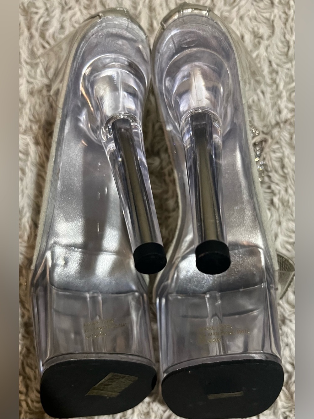 Pleaser Silver Rhinestone Platform Heels - Picture 4 of 5